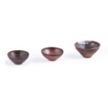 Three Jian black glazed bowls