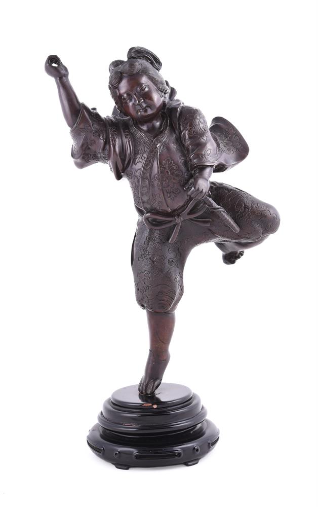 A Japanese Bronze Figure of A Boy