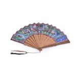 A Chinese painted 'Mandarin' fan