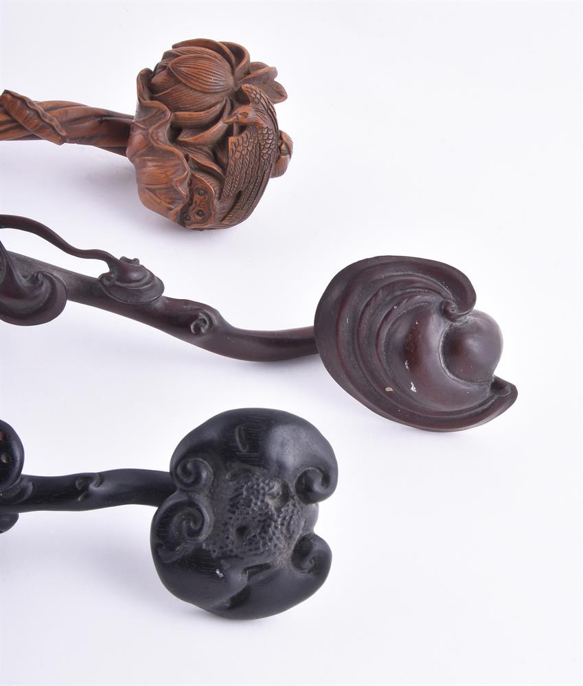 Three wooden ruyi sceptres - Image 2 of 3