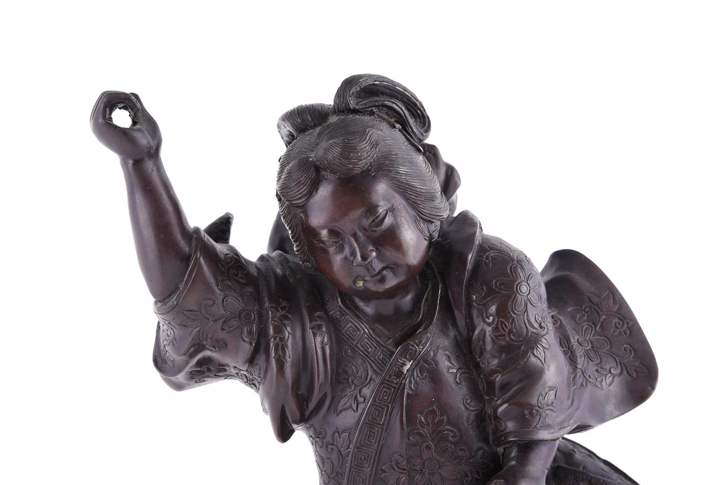 A Japanese Bronze Figure of A Boy - Image 2 of 3