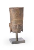 A Kompong Thom style stone head of a deity