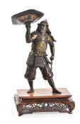 Eisuke Miyao: A Japanese Parcel Gilt Bronze Figure of a Warrior