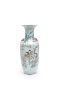 A Chinese famille rose inscribed vase