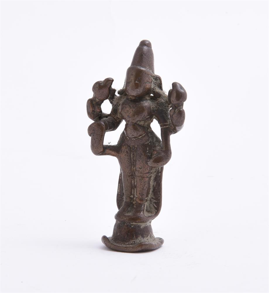 Five small Indian bronze images 18th or 19th c - Image 6 of 6