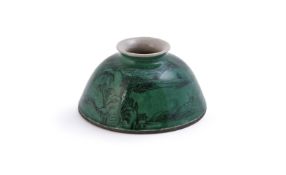 A Chinese green glazed water pot
