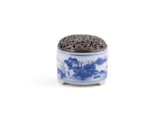 A Chinese blue and white censer