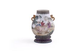 A Chinese enamelled twin-handled vase