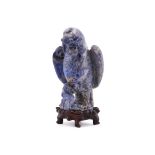 A Chinese carved lapis Lazuli model of a hawk