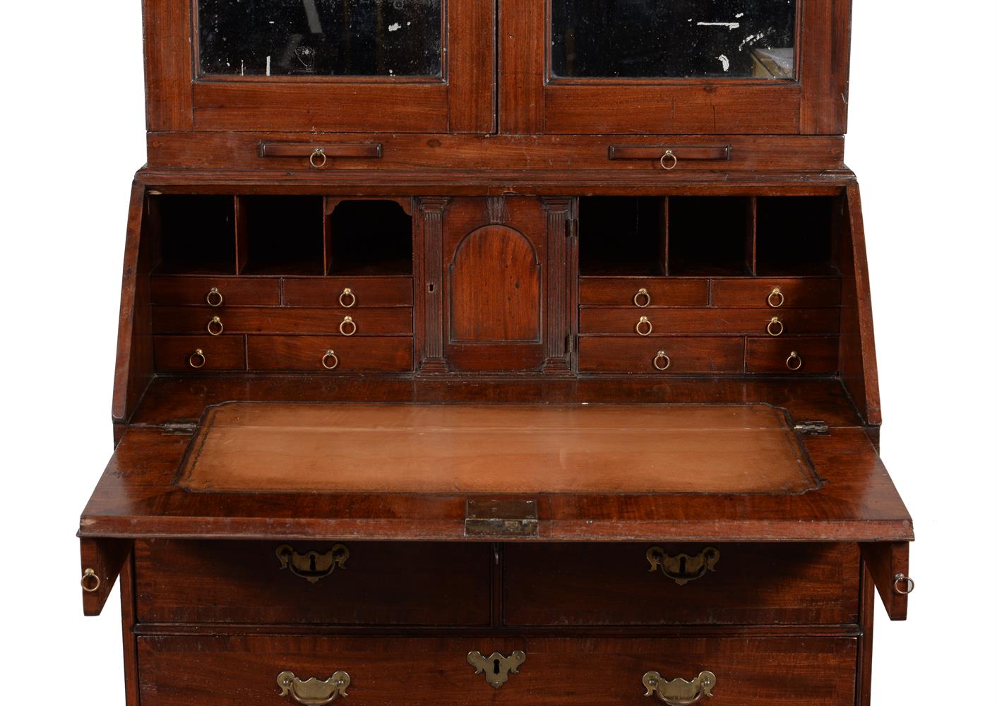 A George II mahogany and crossbanded bureau cabinet - Image 5 of 5