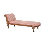 A William IV mahogany chaise longue or day bed