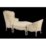 A limed oak and upholstered Duchess Brise