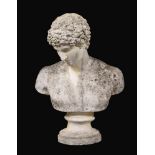 A cast composition bust of a classical gentleman