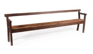 A pine hall bench or seat