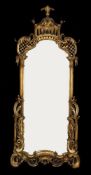 A giltwood wall mirror in George III style