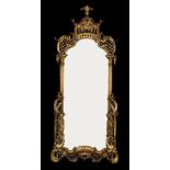 A giltwood wall mirror in George III style