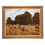 British School (19th century), Landscape with wheat sheaves