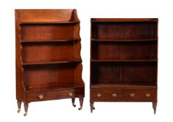 Two similar mahogany waterfall bookcases