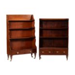 Two similar mahogany waterfall bookcases