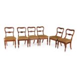 A set of six William IV padouk dining chairs