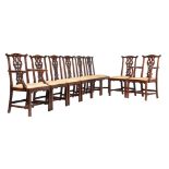 A set of eight mahogany dining chairs in George III style