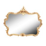 A carved giltwood wall mirror in Rococo taste