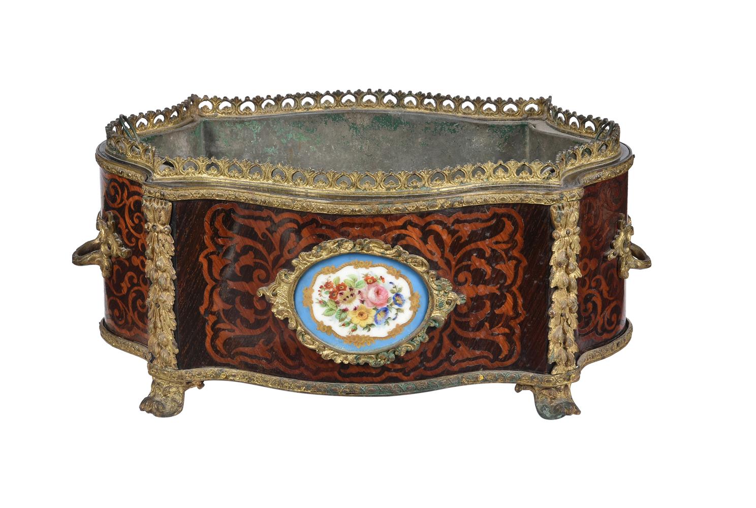 Y A French kingwood and tulipwood marquetry jardinière