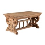 A stripped oak table in 16th century style