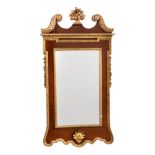 A Mahogany and giltwood wall mirror in George II style