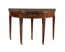 A French mahogany and gilt metal mounted card table