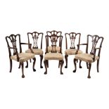 A set of six mahogany chairs in George III style