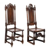 Two similar James II oak chairs