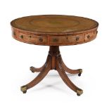 A George III mahogany drum library table