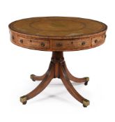 A George III mahogany drum library table