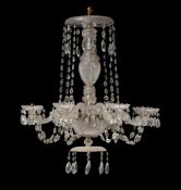 A pair of cut glass chandeliers