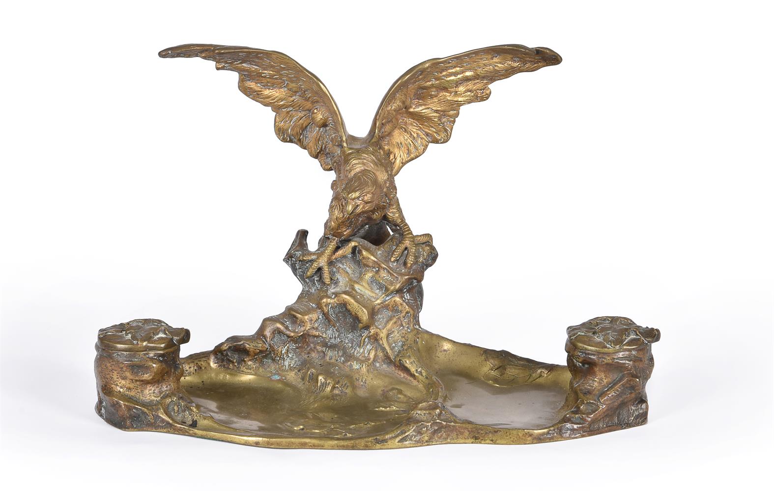 After Albert Marionnet (1852-1910), a desk stand mounted with an eagle