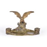 After Albert Marionnet (1852-1910), a desk stand mounted with an eagle