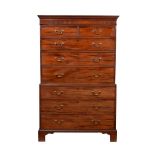 A George III mahogany chest on chest