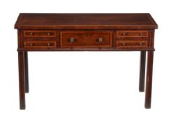 A Regency mahogany, crossbanded, and line inlaid hall or side table
