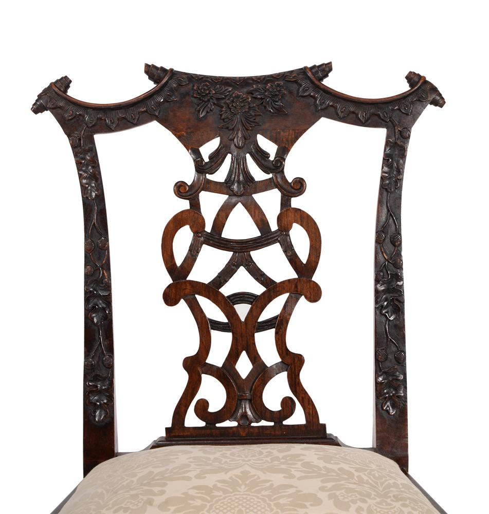 A set of eight carved hardwood dining chairs in George III style - Image 3 of 3