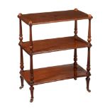 A Victorian mahogany three tier whatnot