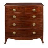 A George III mahogany bowfront chest of drawers