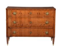 A Continental walnut commode