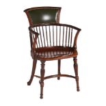 A Victorian mahogany desk armchair