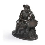 A seated bronze of a female Bacchante, in the manner of Clodion (1738-1814)