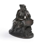 A seated bronze of a female Bacchante, in the manner of Clodion (1738-1814)