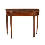Y A George III rosewood and satinwood banded tea table