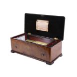 Y A Swiss walnut and tulipwood banded musical box