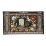 A Victorian woolwork and beadwork wall panel