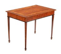 Y A satinwood, mahogany, and rosewood banded centre table